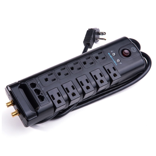 Image 1 de 3.. BlueDiamond Defend Flex 10 Oulets Surge Protector|8ft Heavy Duty Power Cord|Five 90° Rotating Outlets|Phone Line Protection|2880 Joule Energy
