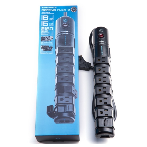 Blue Diamond Defend Flex 8 Outlet Surge Protector - 6ft Cord