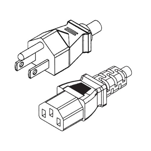 Image 1 de 2.. North American CSA Powercord - 3ft, BK
