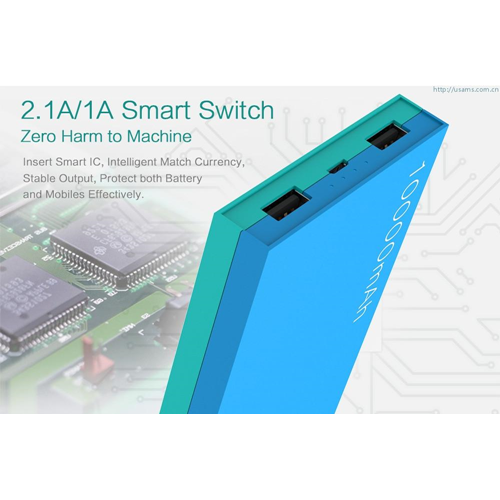 USAMS Portable Dual Port Power Bank 10,000mAh Fluorescent Colour