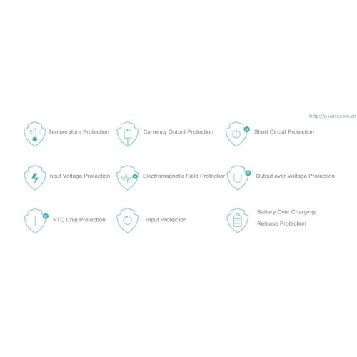 USAMS Portable Dual Port Power Bank 10,000mAh Fluorescent Colour