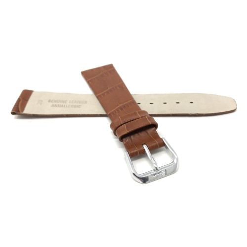 16mm Tan Womens' Genuine Leather Watch Band Strap, Classic Style, Semi-Gloss Finish, Also Comes in Black and Brown