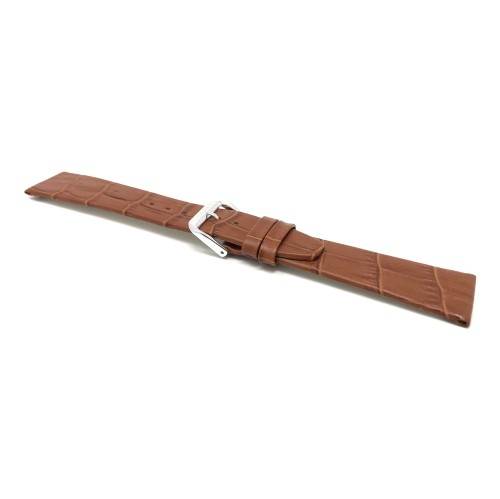16mm Tan Womens' Genuine Leather Watch Band Strap, Classic Style, Semi-Gloss Finish, Also Comes in Black and Brown