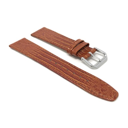 16mm, Tan Womens', Slim, Lizard Style, Genuine Leather Watch Band Strap, Also Comes in Black, Brown and Blue