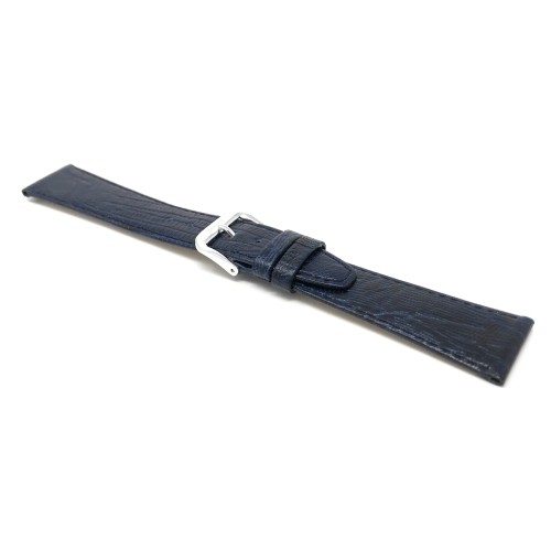 18mm, Blue Womens', Slim, Lizard Style, Genuine Leather Watch Band Strap, Also Comes in Black, Brown and Tan