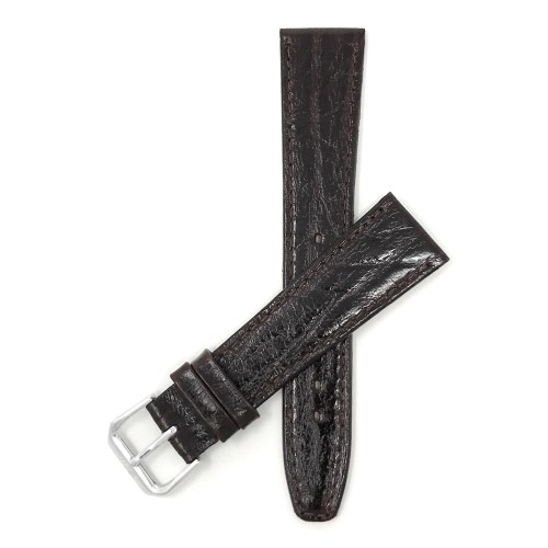 20mm Slim Semi-Glossy Brown Leather Smartwatch Band Strap for Skagen Hagen, Signatur and Hald