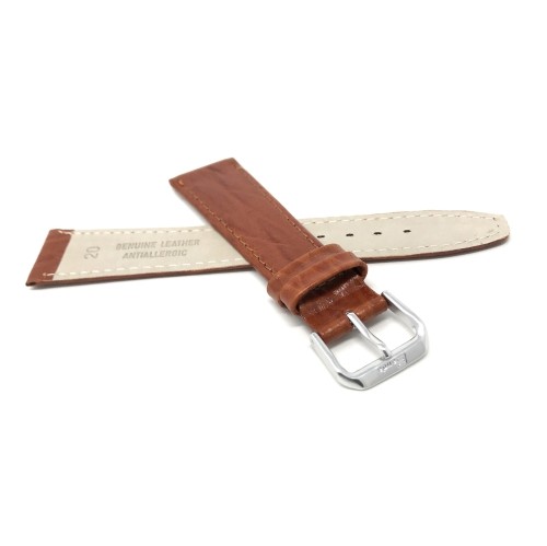 14mm Slim, Tan Semi-Glossy, Genuine Leather Watch Band Strap, Also Comes in Black, Brown and Green