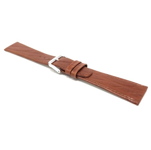 14mm Slim, Tan Semi-Glossy, Genuine Leather Watch Band Strap, Also Comes in Black, Brown and Green