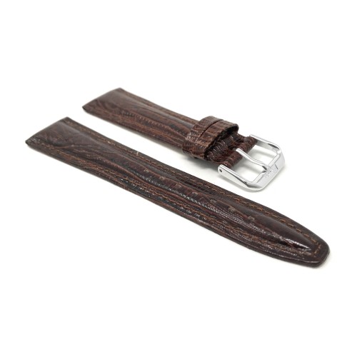 18mm, Womens', Brown Lizard Style, Genuine Leather Watch Band Strap, Glossy Finish, Also Comes in Black, Tan and Blue