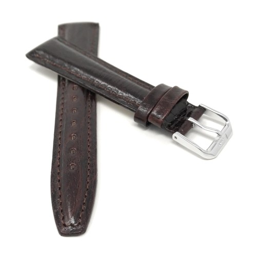 20mm Classic Semi-Glossy Brown Leather Smartwatch Band Strap for Skagen Hagen, Signatur and Hald