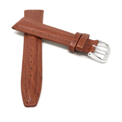 20mm Classic Semi-Glossy Tan Leather Smartwatch Band Strap for Skagen Hagen, Signatur and Hald