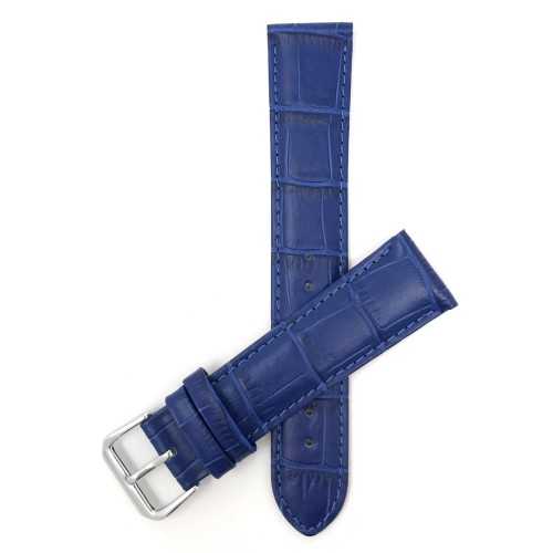 12mm Royal Blue Womens' Alligator Style Genuine Leather Watch Strap Band