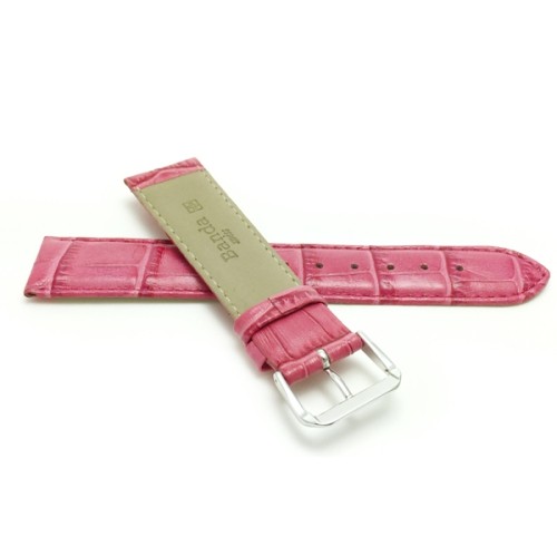 12mm Hot Pink Womens' Alligator Style Genuine Leather Watch Strap Band