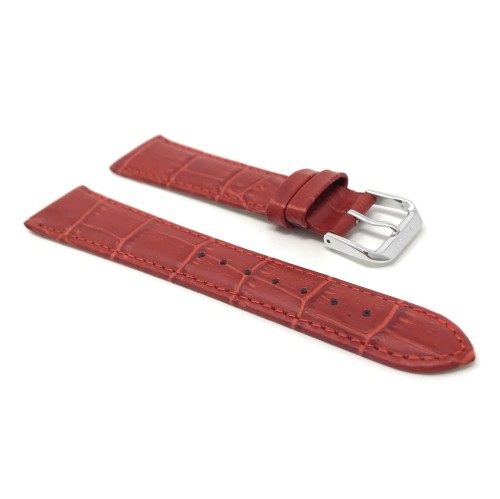 12mm Red Womens' Alligator Style Genuine Leather Watch Strap Band