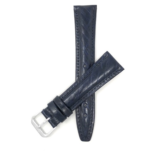 BANDINI  20MM Lizard Style Glossy Leather Smartwatch Band Strap for Skagen Hagen, Signatur And Hald In Blue