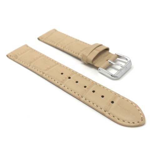 14mm Beige Womens' Alligator Style Genuine Leather Watch Strap Band