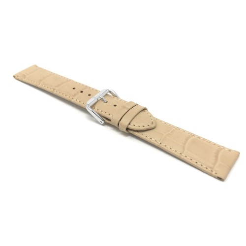14mm Beige Womens' Alligator Style Genuine Leather Watch Strap Band