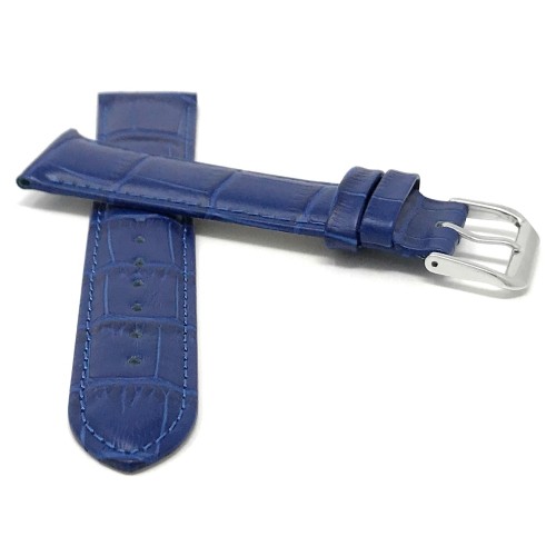 16mm Royal Blue Womens' Alligator Style Genuine Leather Watch Strap Band