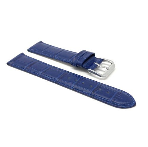 16mm Royal Blue Womens' Alligator Style Genuine Leather Watch Strap Band