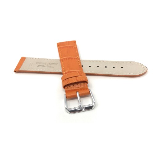16mm Orange Womens' Alligator Style Genuine Leather Watch Strap Band
