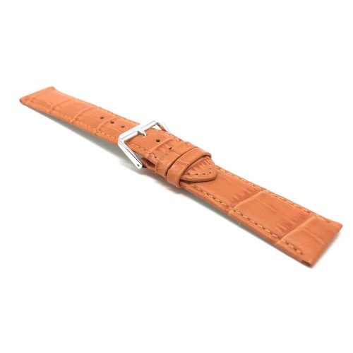 16mm Orange Womens' Alligator Style Genuine Leather Watch Strap Band