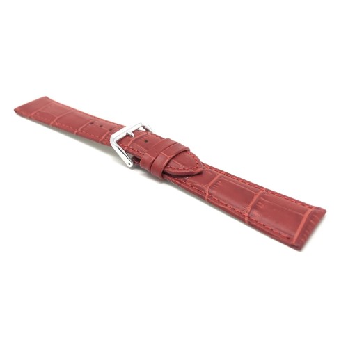 16mm Red Womens' Alligator Style Genuine Leather Watch Strap Band