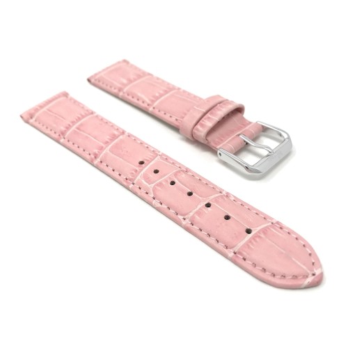 16mm Pink Womens' Alligator Style Genuine Leather Watch Strap Band