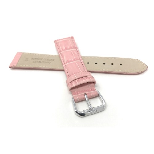16mm Pink Womens' Alligator Style Genuine Leather Watch Strap Band