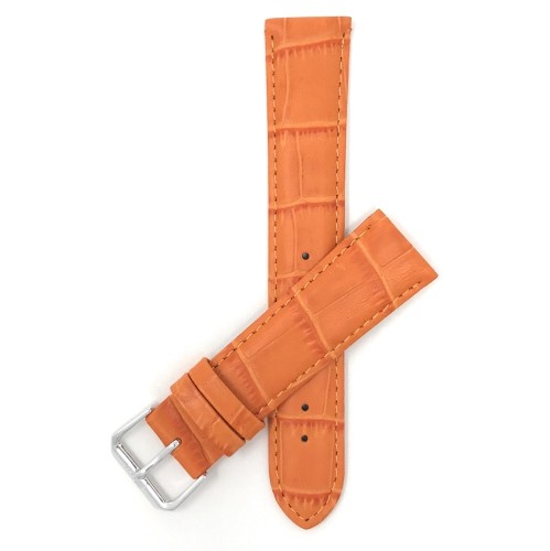 BANDINI  18MM Womens' Alligator Style Genuine Leather Watch Strap Band In Orange