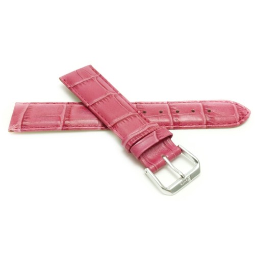 BANDINI  20MM Hot Womens' Leather Smartwatch Strap for Skagen Hald, Alligator Pattern In Pink