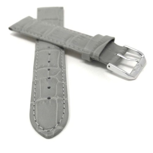 20mm Grey Womens' Leather Smartwatch strap for Skagen Hald, Alligator Pattern