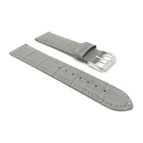 20mm Grey Womens' Leather Smartwatch strap for Skagen Hald, Alligator Pattern
