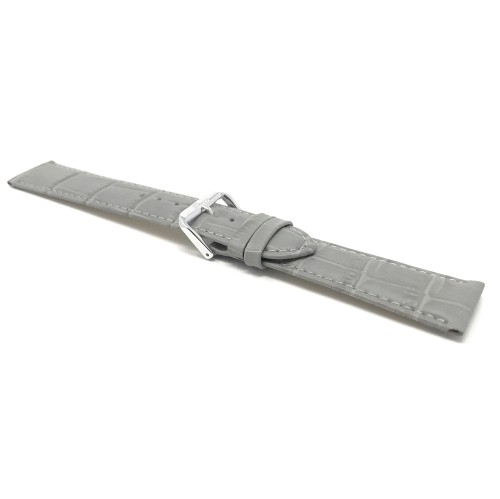 20mm Grey Womens' Leather Smartwatch strap for Skagen Hald, Alligator Pattern