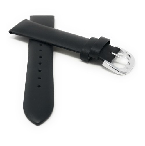 20mm, Modern Black Italian Leather Smartwatch Strap for Skagen Hagen, Signatur and Hald