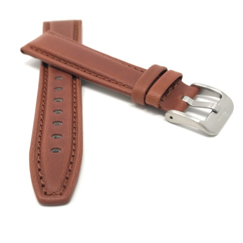 20mm, Sports, Light Brown Italian Leather Smartwatch Strap for Skagen Hagen, Signatur and Hald