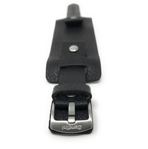 Bracelet noir de 20 mm pour montre intelligente Motorola 360, cuir, style Biker, forme rectangulaire