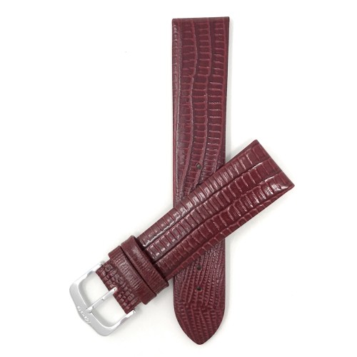 14mm, Slim, Burgundy, Glossy Finish, Womens' Genuine Leather Watch Band Strap, Comes in Black, Brown, Tan or Burgundy
