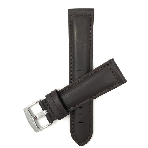 20mm Brown Smartwatch Strap for Motorola 360, Leather,Mat Finish, Tone-on-Tone Stitching