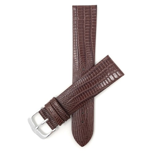 18mm, Slim, Brown, Glossy Finish, Womens' Genuine Leather Watch Band Strap, Comes in Black, Brown, Tan or Burgundy