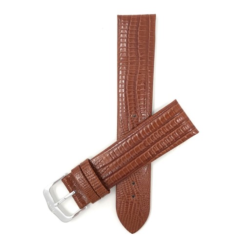 BANDINI  18Mm, Slim, Glossy Finish, Womens' Genuine Leather Watch Band Strap, Comes In Black, Brown Or Burgundy In Tan