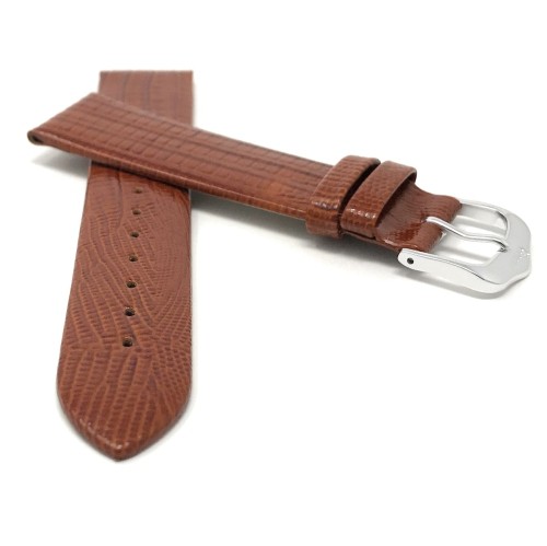 20mm Tan Smartwatch Strap for Skagen Hagen, Signatur and Hald, Leather, Slim, Glossy Finish