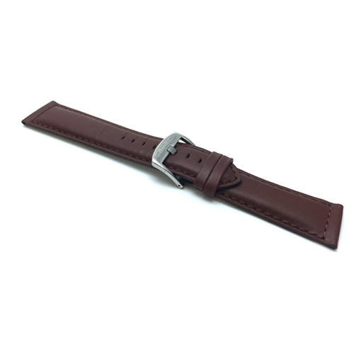 BANDINI  24MM Genuine Leather Watch Band Strap, Mat Finish, Tone-On-Tone Stitching, Also Comes In Black, Tan And Brown In Light Brown