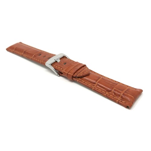 18mm Mens' Alligator Style Genuine Leather Watch Band Strap, Tan
