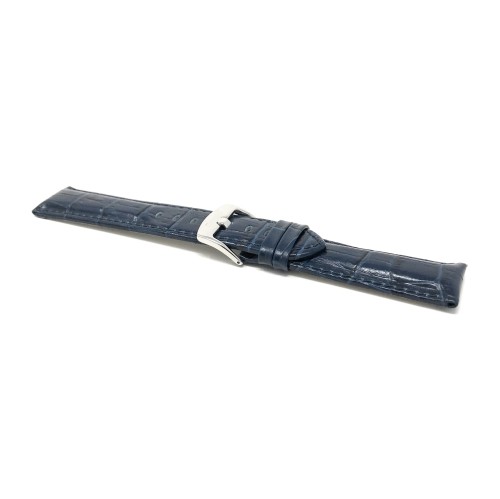 24mm Mens' Alligator Style Genuine Leather Watch Band Strap, Royal Blue