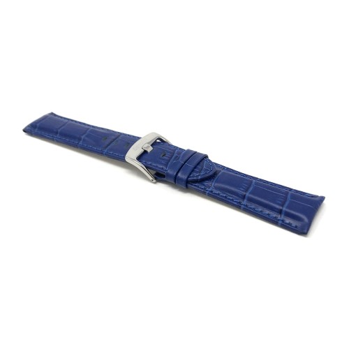 20mm Bracelet de montre intelligente pour Motorola 360, en cuir, bleu royal, motif alligator