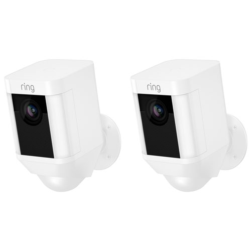 Ring Spotlight Wire-Free Outdoor 1080p IP Camera - 2 Pack - White