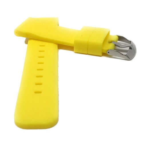 20mm Yellow Silicone Smartwatch Strap for Motorola 360 (42mm Case) & Skagen Hagen, with Stainless Steel Buckle