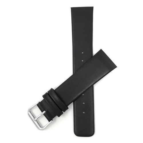 24mm bracelet de montre Skagen en cuir véritable, noir