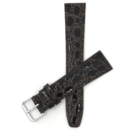 BANDINI  Extra Long, 20MM Croc Pattern Leather Smartwatch Strap for Skagen Hagen, Signatur And Hald In Brown
