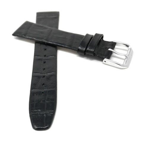 Extra Long, 20mm Black Classic, Semi-Glossy Leather Smartwatch Strap for Skagen Hagen, Signatur and Hald